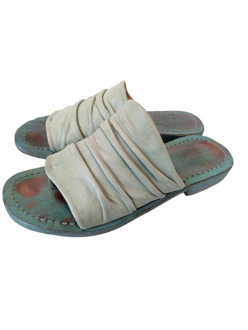John Fluevog Peru Amazon Women Slide Slip-on Ruchd Green 6.5